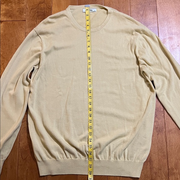 Lello Crewneck Sweater Size XXL Yellow 100% Organic Cotton Preppy Old Money - Picture 7 of 10
